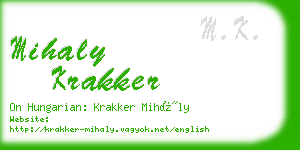 mihaly krakker business card